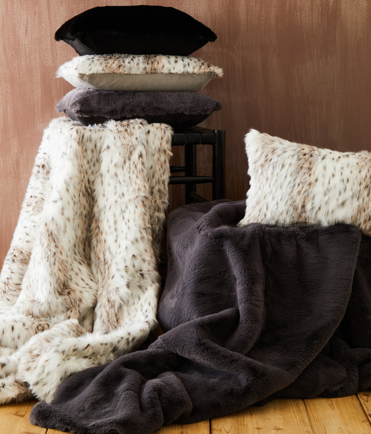 Animal Print Fur Throw