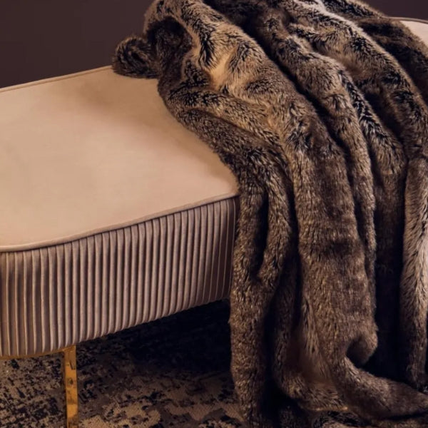 Mocha Ombre Fur Throw