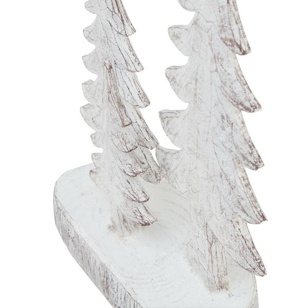 Three Snowy Pine Tree Sculpture