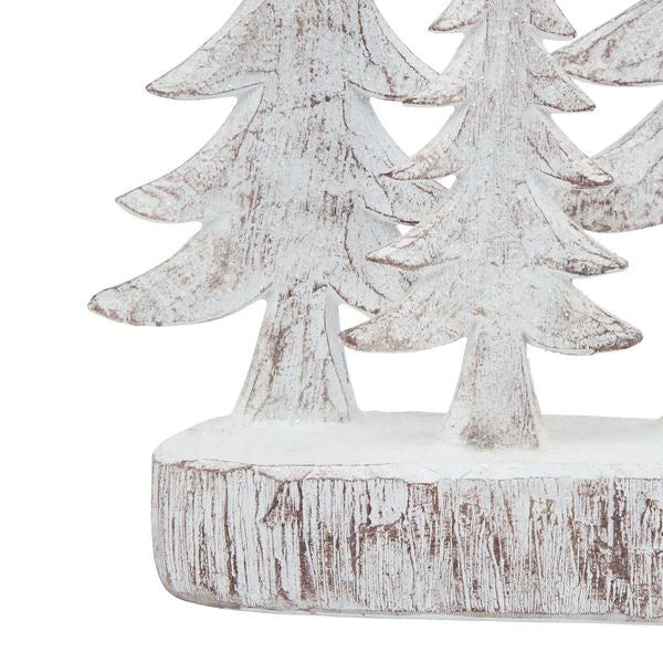 Three Snowy Pine Tree Sculpture