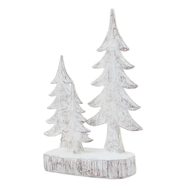 Three Snowy Pine Tree Sculpture