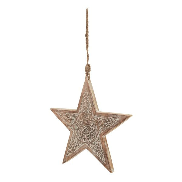 Natural Wooden Hanging Star