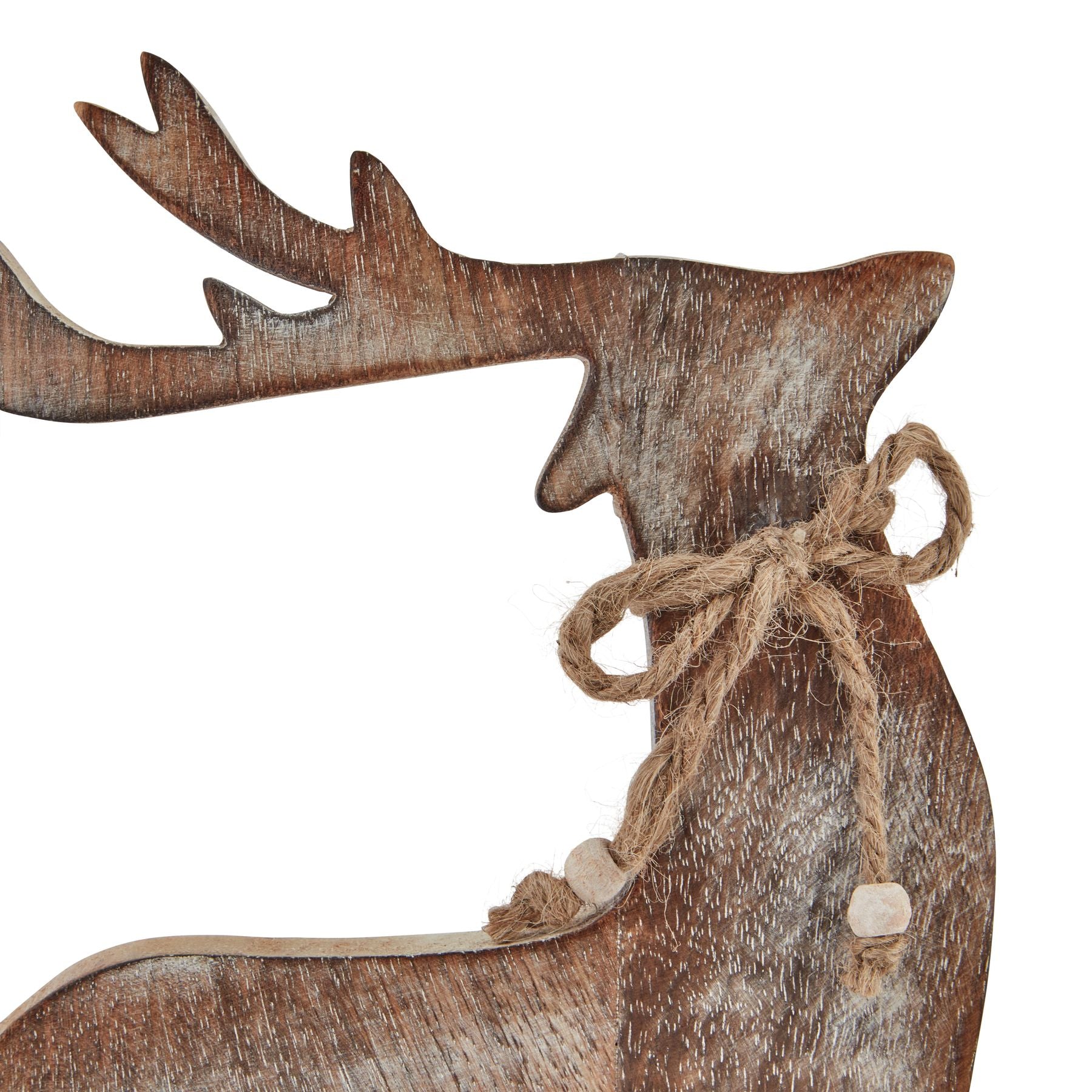 White Wash Wooden Reindeer