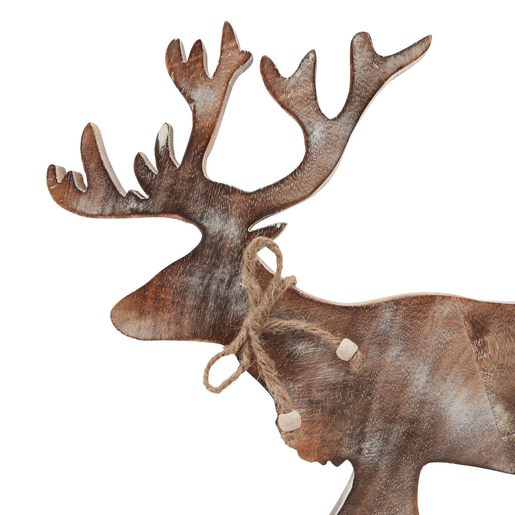 White Wash Wooden Stag