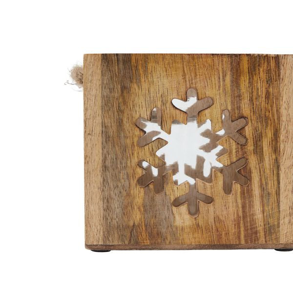 Wooden Snowflake Tealight Candle Holder