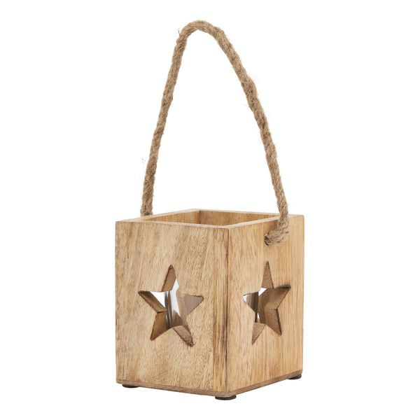 Wooden Small Star Tealight Candle Holder