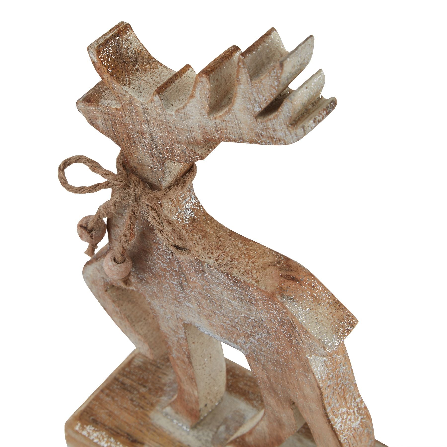 White Wash Wooden Sparkle Reindeer