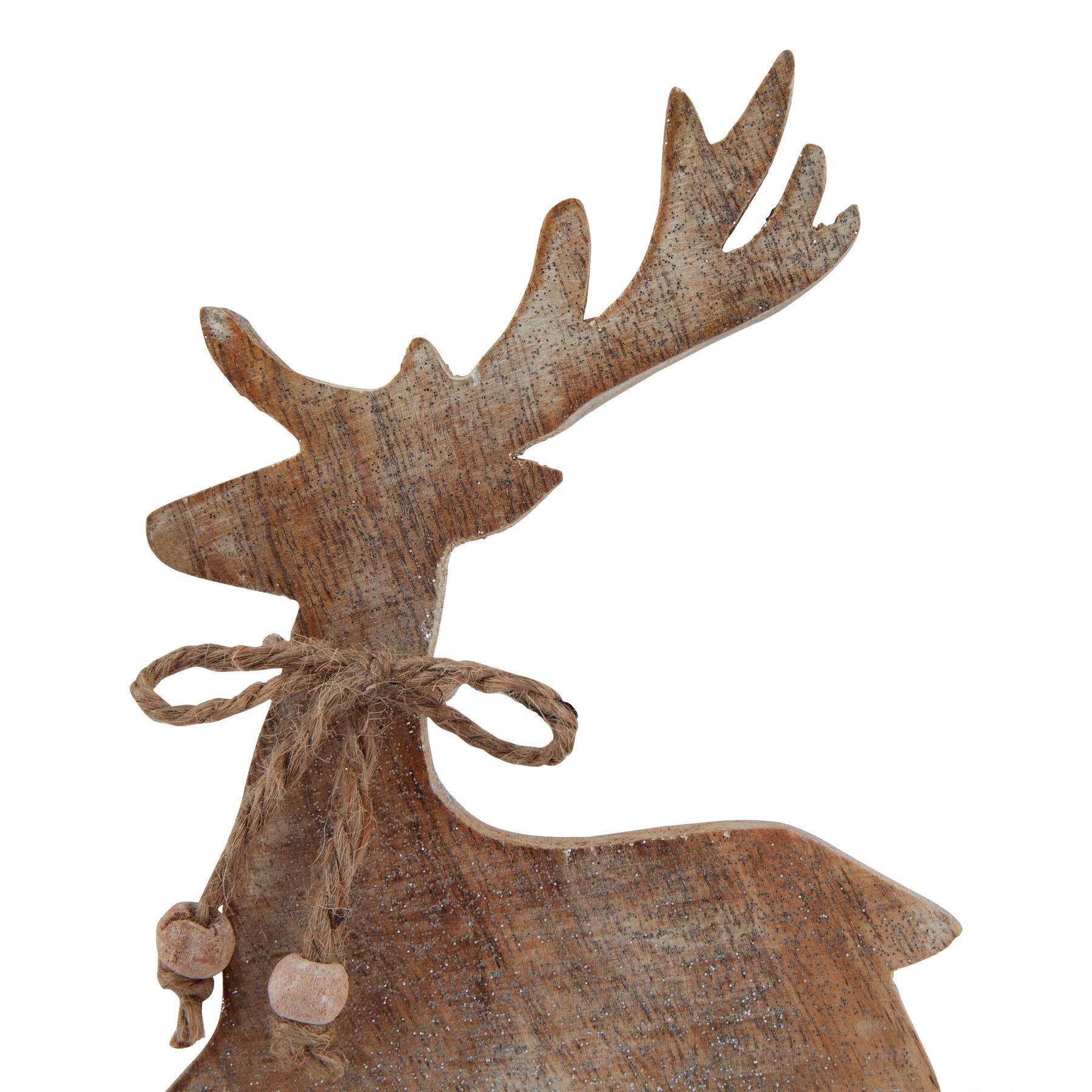 White Wash Wooden Sparkle Reindeer