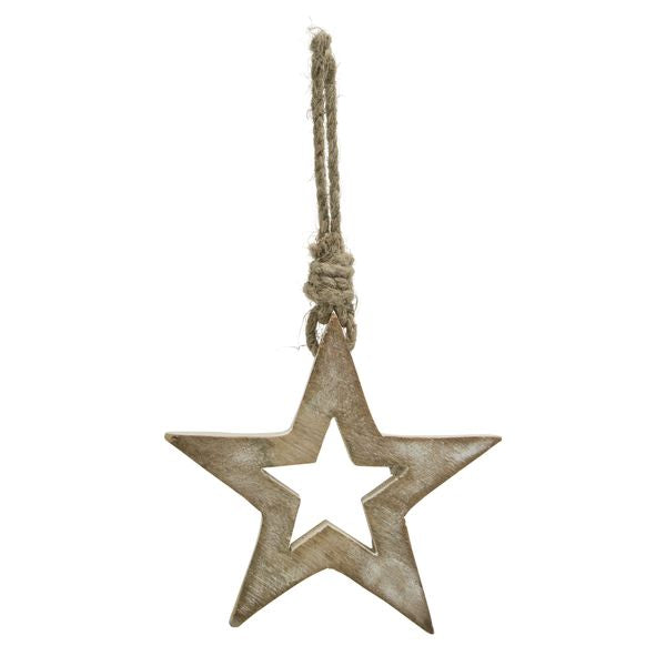 White Wash Wooden Hanging Star