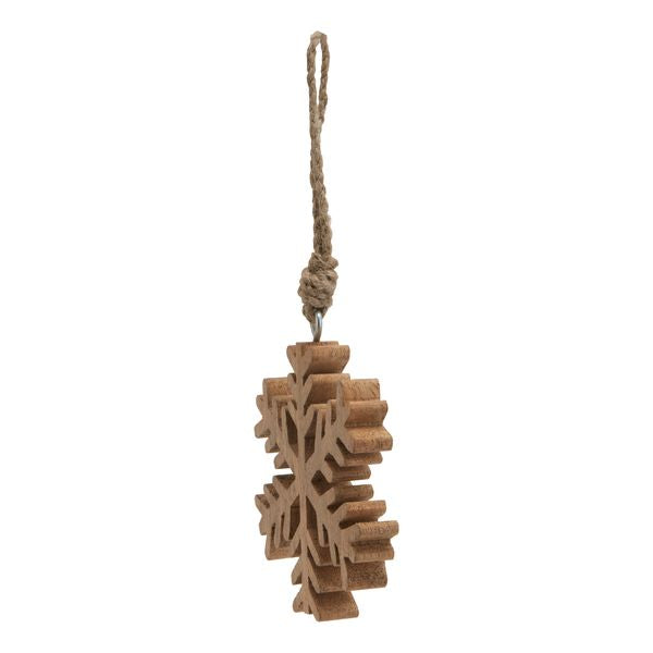 Natural Wooden Hanging Snowflake