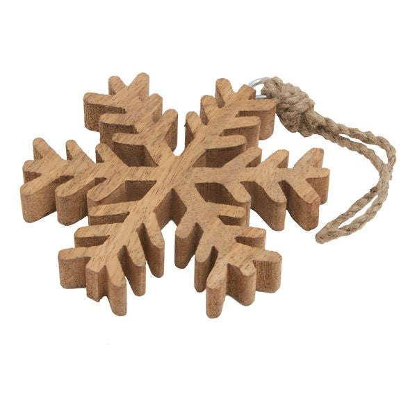 Natural Wooden Hanging Snowflake