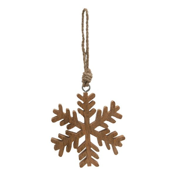 Natural Wooden Hanging Snowflake