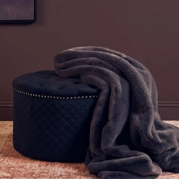 Lamina Grey Fur Throw