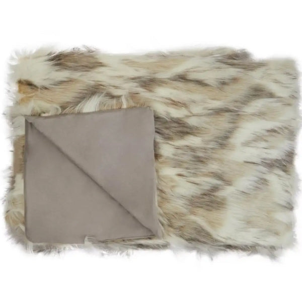 Lamina Natural Fur Throw