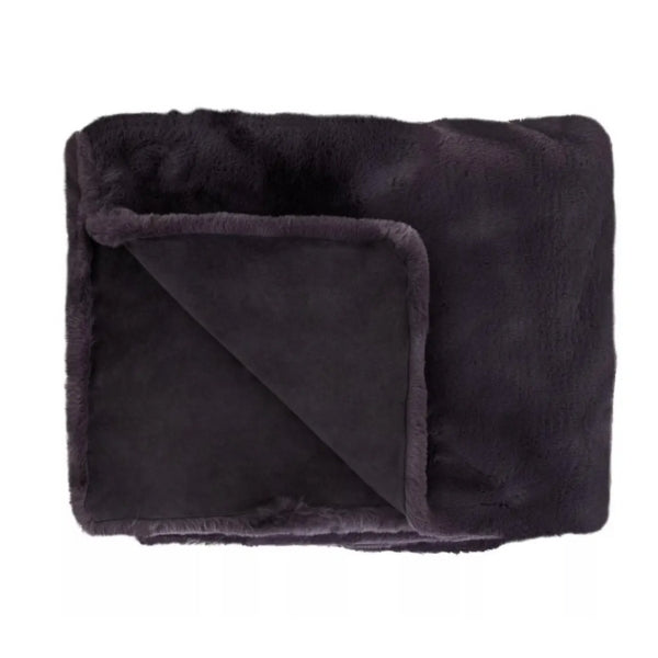 Lamina Grey Fur Throw